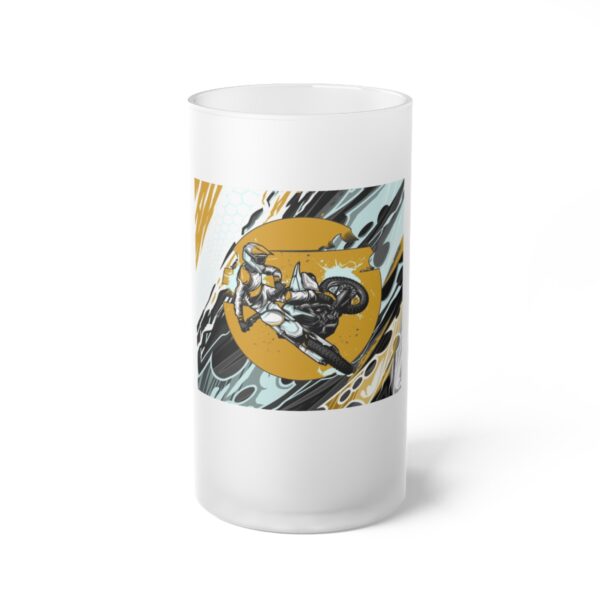 Motocross Frosted Glass Beer Mug