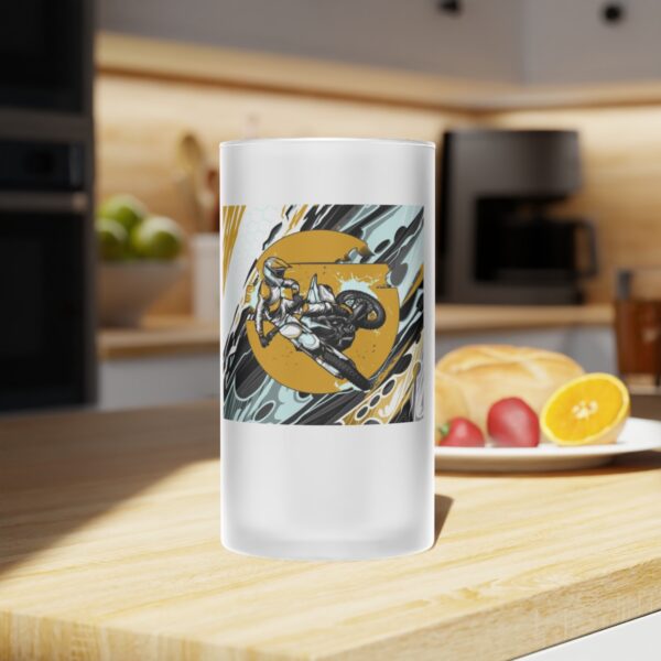 Motocross Frosted Glass Beer Mug