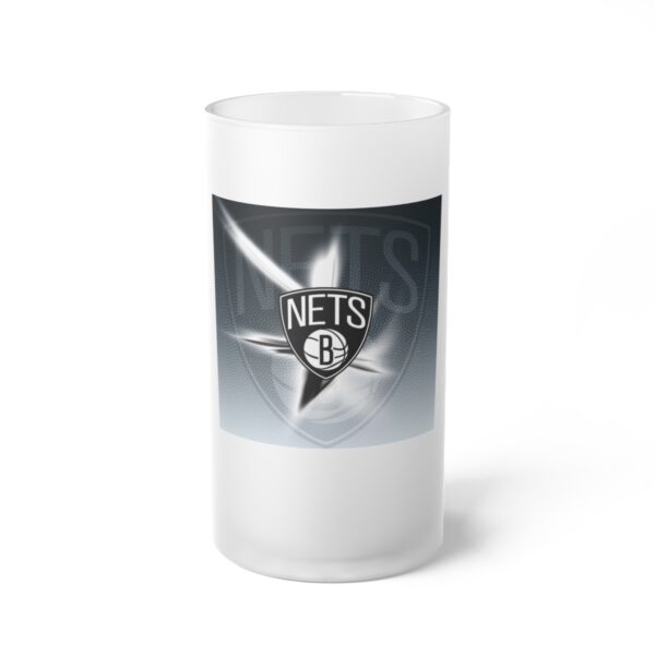 NBA Brooklyn Nets Frosted Glass Beer Mug