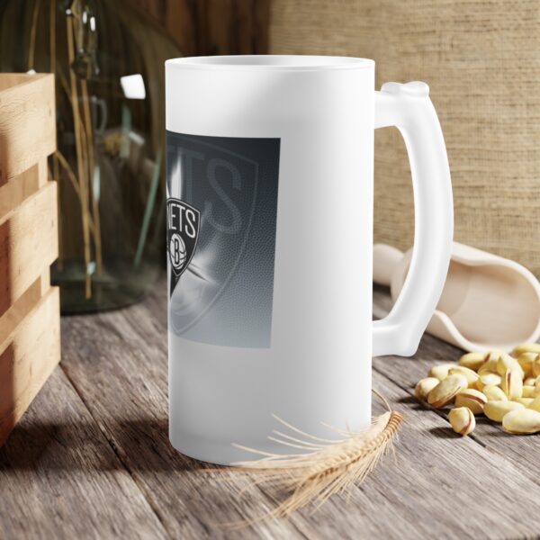 NBA Brooklyn Nets Frosted Glass Beer Mug