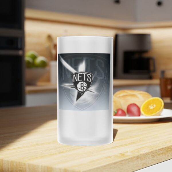 NBA Brooklyn Nets Frosted Glass Beer Mug