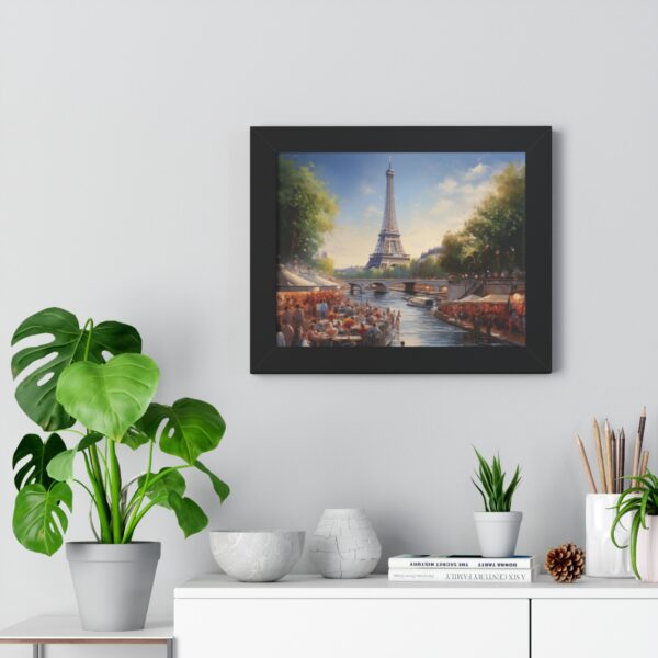 a oil painting of Eiffel Tower Seine River