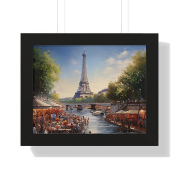 a oil painting of Eiffel Tower Seine River