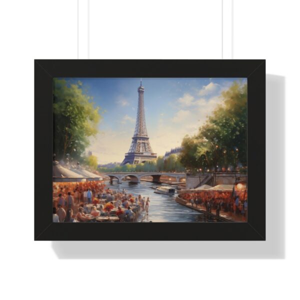 a oil painting of Eiffel Tower Seine River