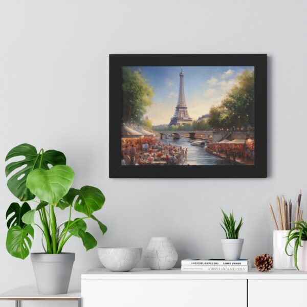 a oil painting of Eiffel Tower Seine River