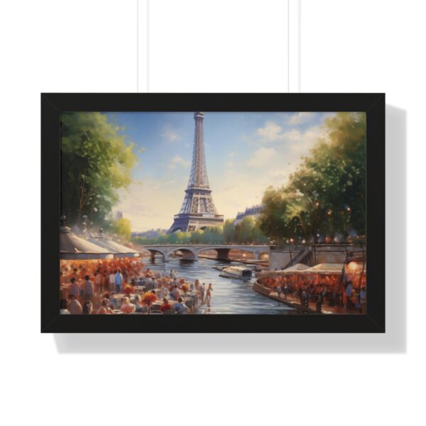 a oil painting of Eiffel Tower Seine River