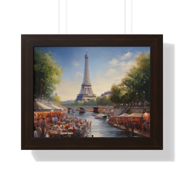 a oil painting of Eiffel Tower Seine River