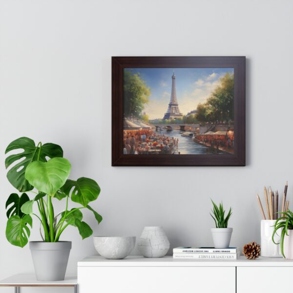 a oil painting of Eiffel Tower Seine River