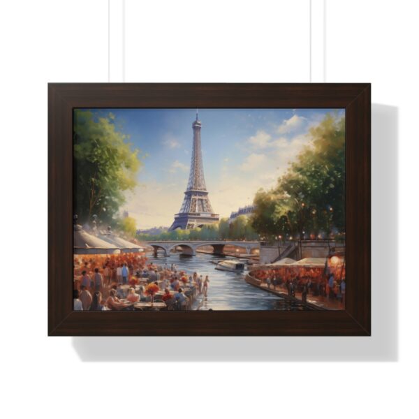 a oil painting of Eiffel Tower Seine River