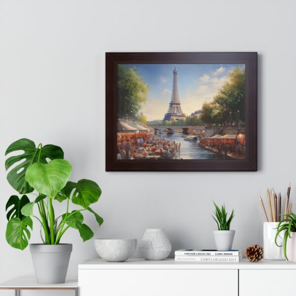 a oil painting of Eiffel Tower Seine River