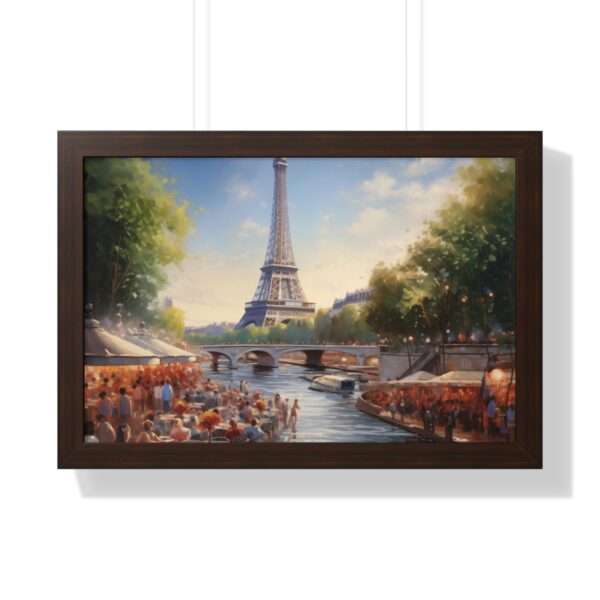 a oil painting of Eiffel Tower Seine River