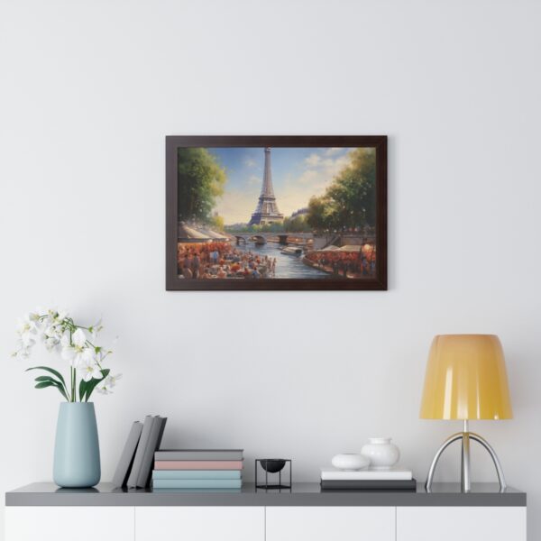 a oil painting of Eiffel Tower Seine River