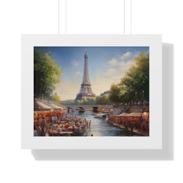 a oil painting of Eiffel Tower Seine River