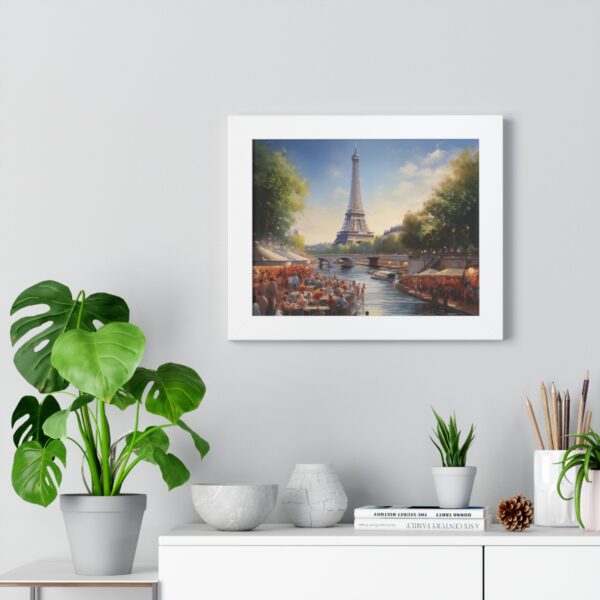 a oil painting of Eiffel Tower Seine River