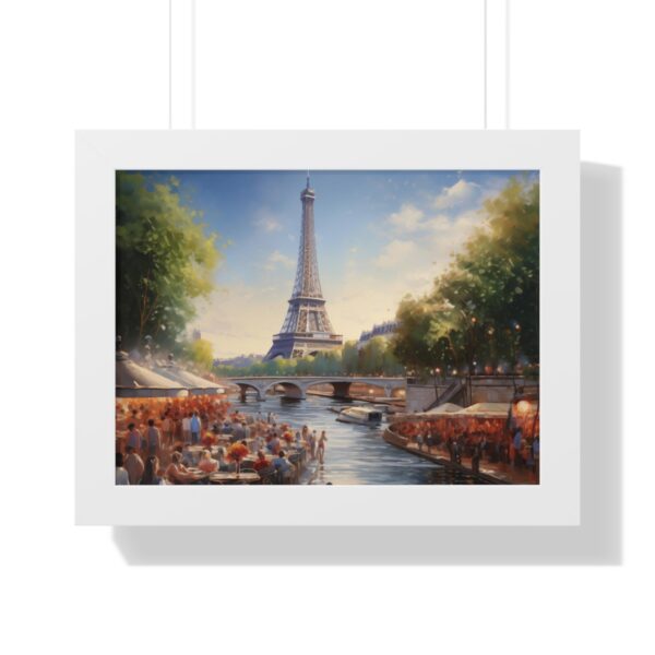 a oil painting of Eiffel Tower Seine River