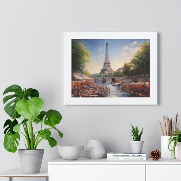 a oil painting of Eiffel Tower Seine River