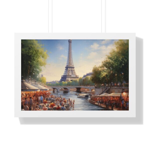 a oil painting of Eiffel Tower Seine River