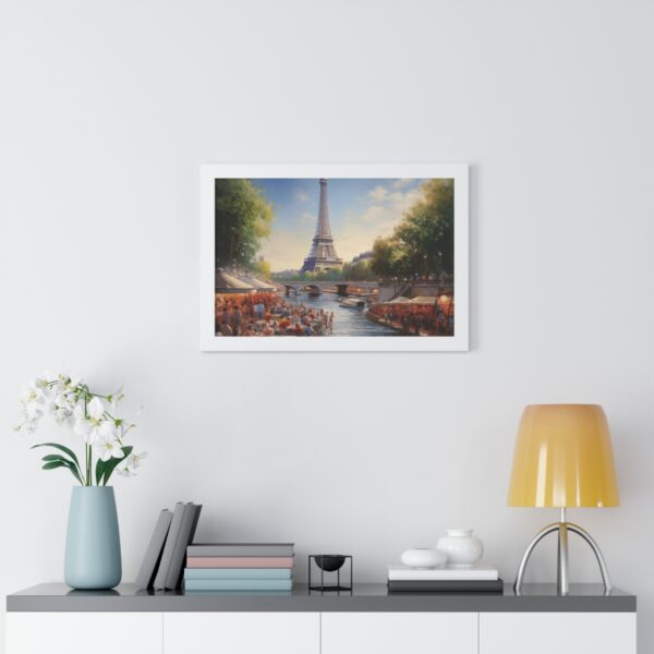 a oil painting of Eiffel Tower Seine River