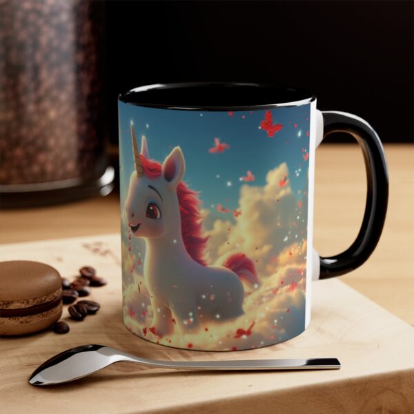 3D cartoon happy unicorn with flowers background pattern in the style of Pixar, adorable eyes, lovely, colorful, pastel colors, light blue wall background, matte  (34)