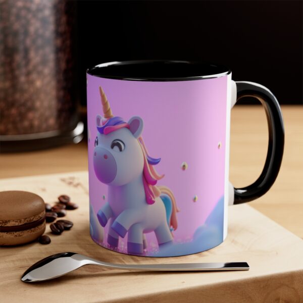 3D cartoon happy unicorn with flowers background pattern in the style of Pixar, adorable eyes, lovely, colorful, pastel colors, light blue wall background, matte  (36)