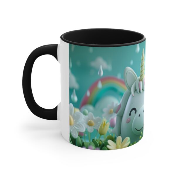 3D cartoon happy unicorn with flowers background pattern in the style of Pixar, adorable eyes, lovely, colorful, pastel colors, light blue wall background, matte  (46)