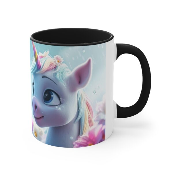 3D cartoon happy unicorn with flowers background pattern in the style of Pixar, adorable eyes, lovely, colorful, pastel colors, light blue wall background, matte  (48)