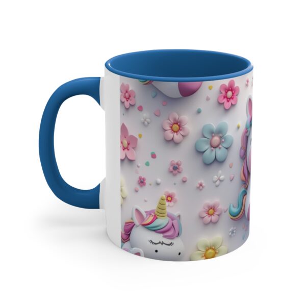 3D cartoon happy unicorn with flowers background pattern in the style of Pixar, adorable eyes, lovely, colorful, pastel colors, light blue wall background, matte  (21)