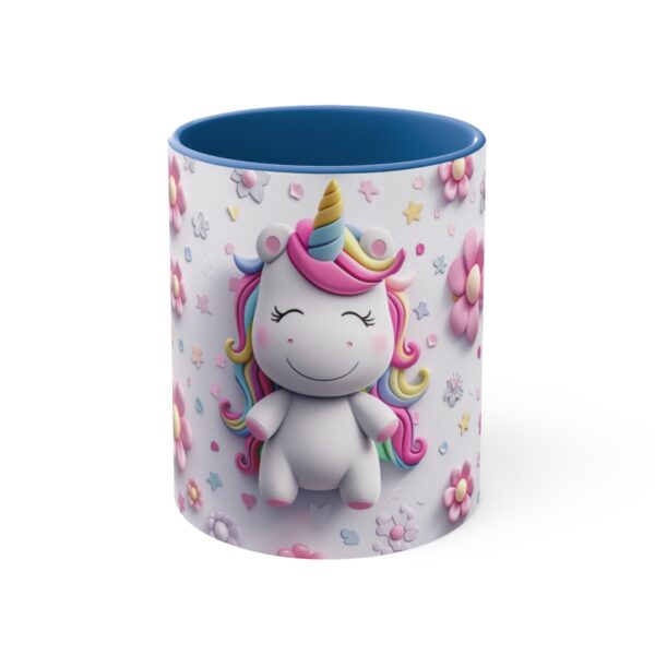 3D cartoon happy unicorn with flowers background pattern in the style of Pixar, adorable eyes, lovely, colorful, pastel colors, light blue wall background, matte  (25)