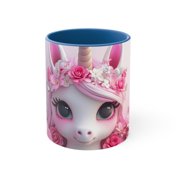 3D cartoon happy unicorn with flowers background pattern in the style of Pixar, adorable eyes, lovely, colorful, pastel colors, light blue wall background, matte  (3)