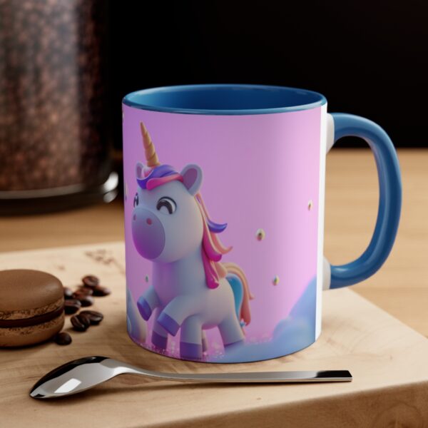 3D cartoon happy unicorn with flowers background pattern in the style of Pixar, adorable eyes, lovely, colorful, pastel colors, light blue wall background, matte  (36)