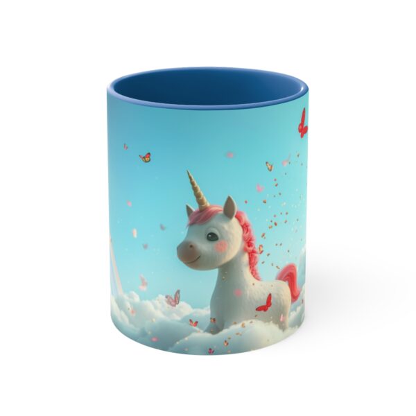 3D cartoon happy unicorn with flowers background pattern in the style of Pixar, adorable eyes, lovely, colorful, pastel colors, light blue wall background, matte  (40)