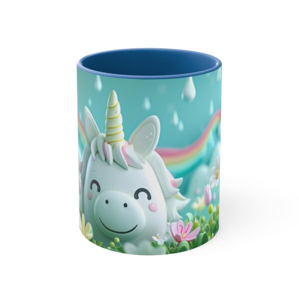 3D cartoon happy unicorn with flowers background pattern in the style of Pixar, adorable eyes, lovely, colorful, pastel colors, light blue wall background, matte  (46)