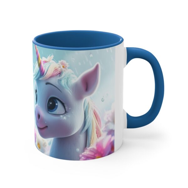 3D cartoon happy unicorn with flowers background pattern in the style of Pixar, adorable eyes, lovely, colorful, pastel colors, light blue wall background, matte  (48)