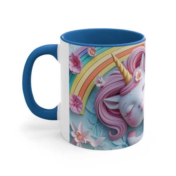 3D cartoon happy unicorn with flowers background pattern in the style of Pixar, adorable eyes, lovely, colorful, pastel colors, light blue wall background, matte  (52)