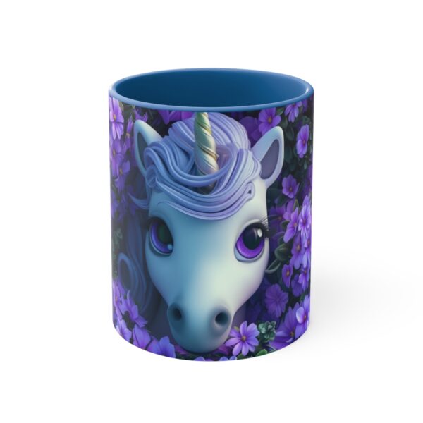 3D cartoon happy unicorn with flowers background pattern in the style of Pixar, adorable eyes, lovely, colorful, pastel colors, light blue wall background, matte  (54)