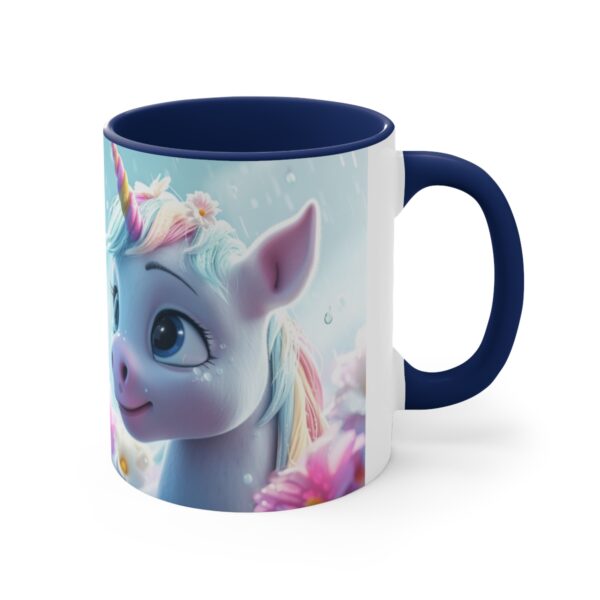 3D cartoon happy unicorn with flowers background pattern in the style of Pixar, adorable eyes, lovely, colorful, pastel colors, light blue wall background, matte  (48)