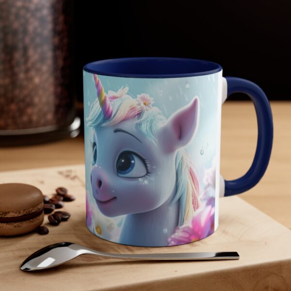 3D cartoon happy unicorn with flowers background pattern in the style of Pixar, adorable eyes, lovely, colorful, pastel colors, light blue wall background, matte  (48)