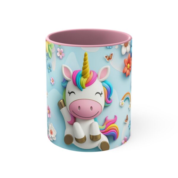 3D cartoon happy unicorn with flowers background pattern in the style of Pixar, adorable eyes, lovely, colorful, pastel colors, light blue wall background, matte  (17)