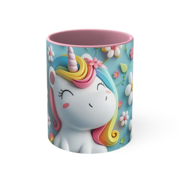 3D cartoon happy unicorn with flowers background pattern in the style of Pixar, adorable eyes, lovely, colorful, pastel colors, light blue wall background, matte  (19)