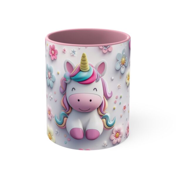 3D cartoon happy unicorn with flowers background pattern in the style of Pixar, adorable eyes, lovely, colorful, pastel colors, light blue wall background, matte  (21)