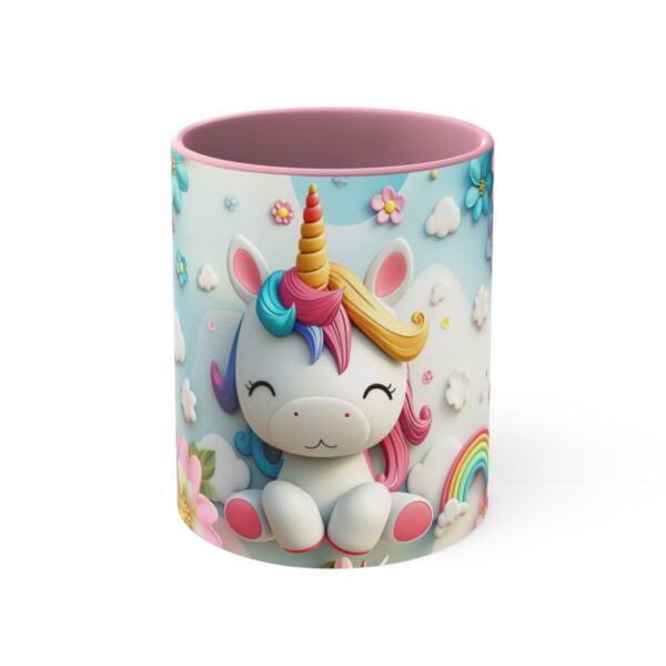 3D cartoon happy unicorn with flowers background pattern in the style of Pixar, adorable eyes, lovely, colorful, pastel colors, light blue wall background, matte  (22)