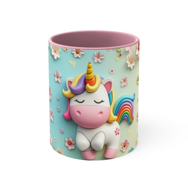 3D cartoon happy unicorn with flowers background pattern in the style of Pixar, adorable eyes, lovely, colorful, pastel colors, light blue wall background, matte  (24)