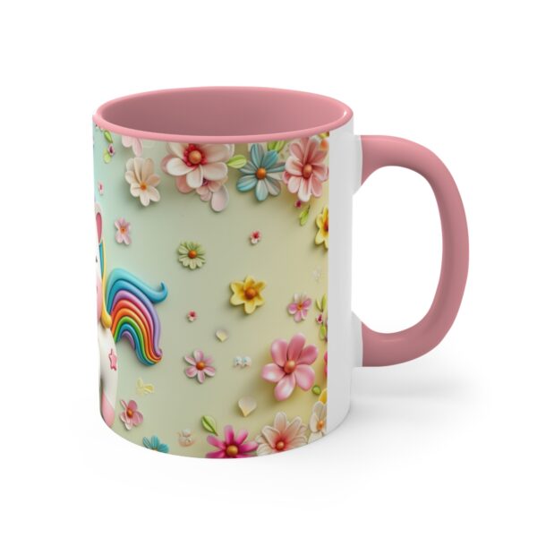 3D cartoon happy unicorn with flowers background pattern in the style of Pixar, adorable eyes, lovely, colorful, pastel colors, light blue wall background, matte  (24)