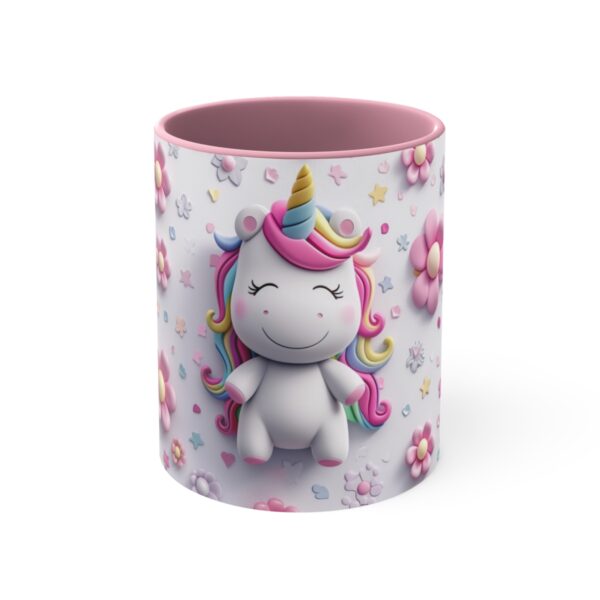 3D cartoon happy unicorn with flowers background pattern in the style of Pixar, adorable eyes, lovely, colorful, pastel colors, light blue wall background, matte  (25)