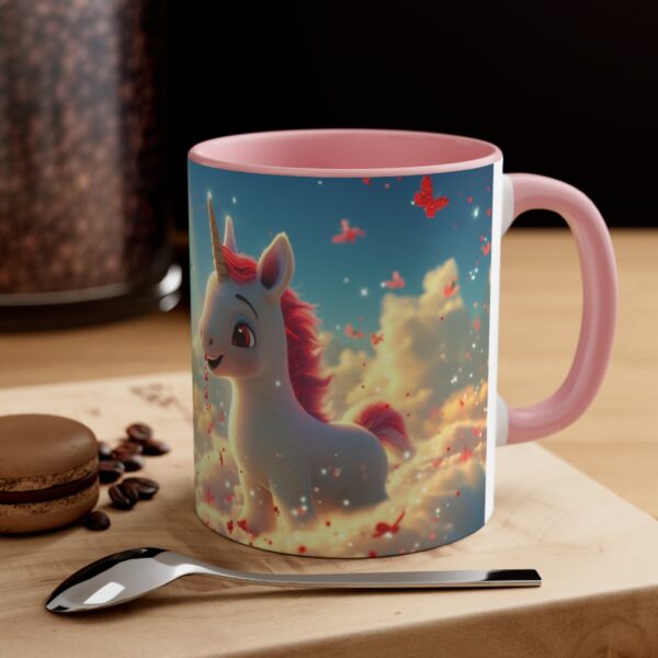 3D cartoon happy unicorn with flowers background pattern in the style of Pixar, adorable eyes, lovely, colorful, pastel colors, light blue wall background, matte  (34)