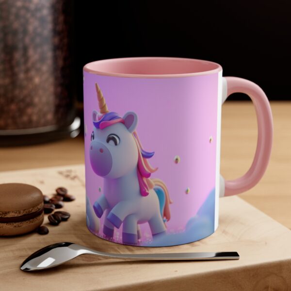 3D cartoon happy unicorn with flowers background pattern in the style of Pixar, adorable eyes, lovely, colorful, pastel colors, light blue wall background, matte  (36)