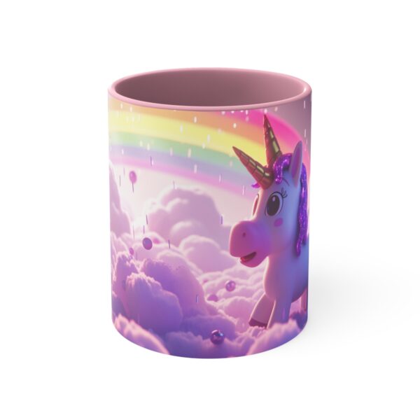 3D cartoon happy unicorn with flowers background pattern in the style of Pixar, adorable eyes, lovely, colorful, pastel colors, light blue wall background, matte  (42)