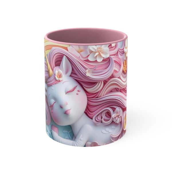 3D cartoon happy unicorn with flowers background pattern in the style of Pixar, adorable eyes, lovely, colorful, pastel colors, light blue wall background, matte  (52)