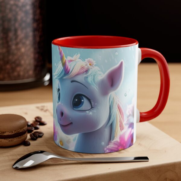 3D cartoon happy unicorn with flowers background pattern in the style of Pixar, adorable eyes, lovely, colorful, pastel colors, light blue wall background, matte  (48)